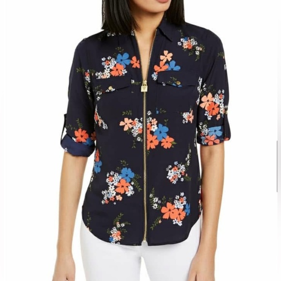 Michael Kors Zip-Front Utility Shirt - Picture 9 of 10